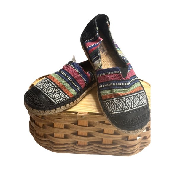 The Sak Size‎ 7 Black Multicolor Loafers Flats Ella Minor Wear - Picture 1 of 11